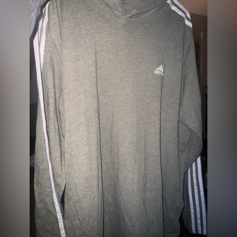 Adidas Men's Green Long Sleeve Shirt